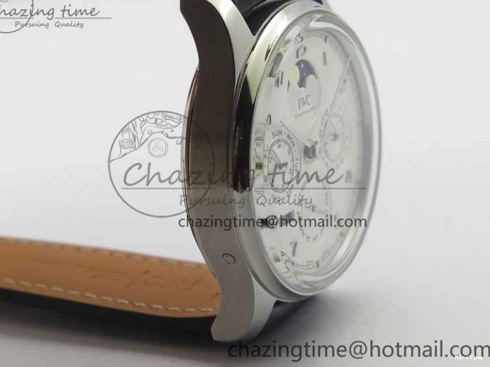 MIROTIME 0216 Portugieser Perpetual Calendar IW503301 V9F 1:1 Best Edition Silver Dial on Black Leather Strap A EyeCatching 7116